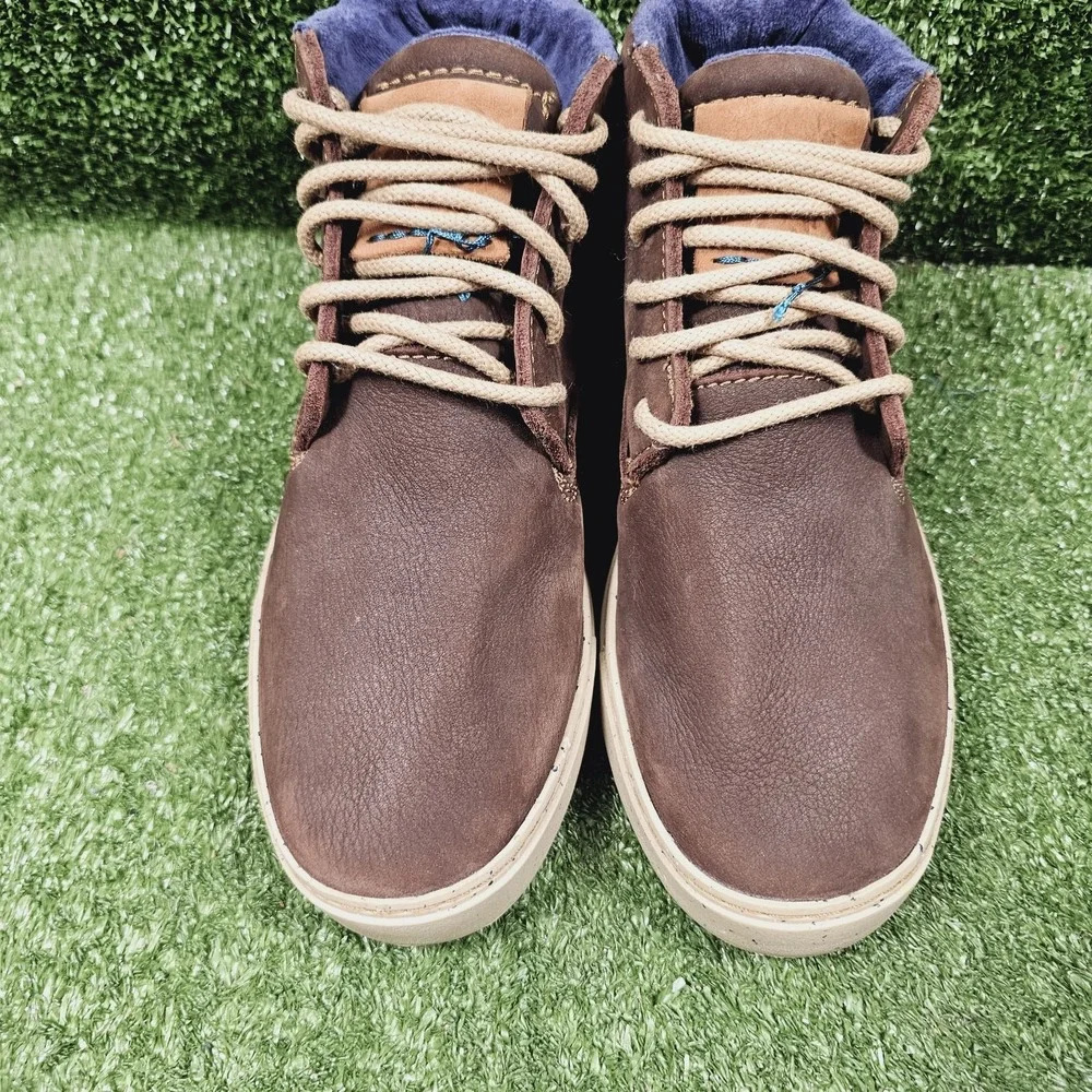 Satorisan Wanaka Mars Brown Soft Leather Combat Ankle Boots Mens US 9.5